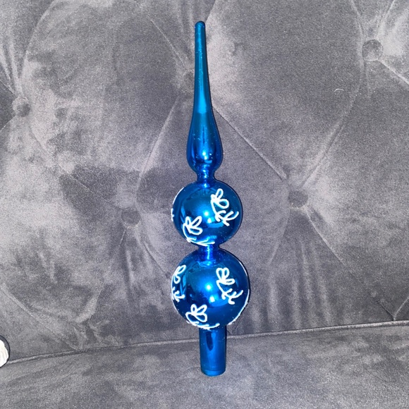 Rauch Other - Christmas Tree Topper Blue Glass White Snowflakes